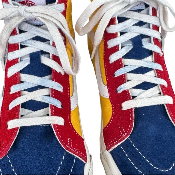 VANS SK8-HI 38 DX Anaheim Factory Skate Shoes Blue Yellow Red | Men 8 Women 9.5 - Picture 5 of 12
